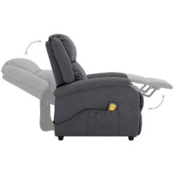 Hommoo Fauteuil Inclinable Electrique De Massage Gris Fonce Tissu -Pas Cher Fauteuil Magasin 54058480 4