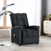 Hommoo Fauteuil Inclinable De Massage Gris Fonce Tissu -Pas Cher Fauteuil Magasin 54059082 1