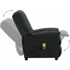 Hommoo Fauteuil Inclinable De Massage Gris Fonce Tissu -Pas Cher Fauteuil Magasin 54059082 5