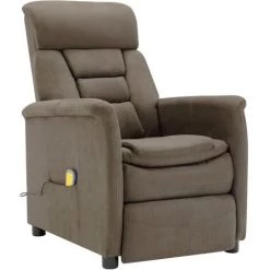 Hommoo Fauteuil Inclinable De Massage Taupe Similicuir Daim 8 Hommoo Fauteuil Inclinable De Massage Taupe Similicuir Daim -Pas Cher Fauteuil Magasin 54059089 2