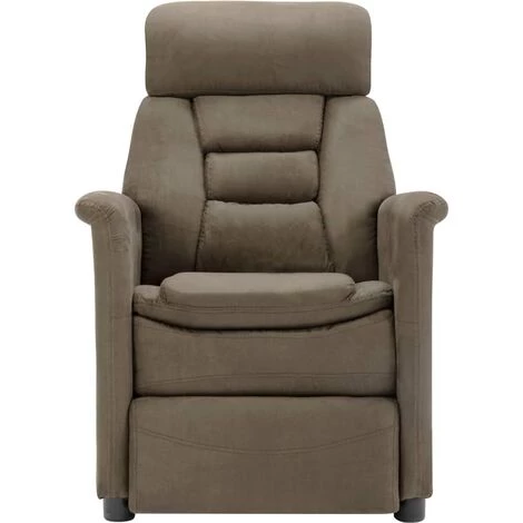 Hommoo Fauteuil Inclinable De Massage Taupe Similicuir Daim 6 Hommoo Fauteuil Inclinable De Massage Taupe Similicuir Daim – Image 4