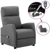Hommoo Fauteuil De Massage Inclinable Electrique Gris Clair Tissu 2 Hommoo Fauteuil De Massage Inclinable Electrique Gris Clair Tissu -Pas Cher Fauteuil Magasin 54059554 1