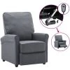 Hommoo Fauteuil TV Inclinable Electrique Gris Fonce Tissu 2 Hommoo Fauteuil TV Inclinable Electrique Gris Fonce Tissu -Pas Cher Fauteuil Magasin 54059564 1