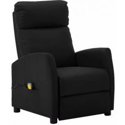 Hommoo Fauteuil De Massage Inclinable Noir Similicuir