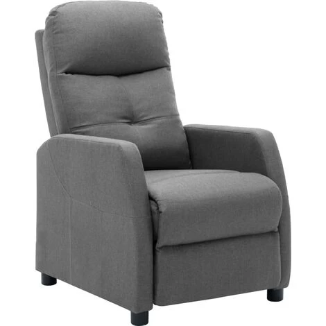 Hommoo Fauteuil Inclinable Gris Clair Tissu 4 Hommoo Fauteuil Inclinable Gris Clair Tissu – Image 2