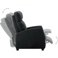 Hommoo Fauteuil Inclinable Electrique Gris Fonce Tissu -Pas Cher Fauteuil Magasin 54062288 3