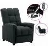 Hommoo Fauteuil Inclinable Electrique Gris Fonce Tissu