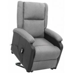 VidaXL Fauteuil Inclinable Tissu Gris Clair - Gris