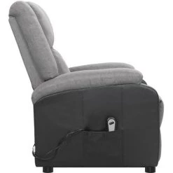 VidaXL Fauteuil Inclinable Tissu Gris Clair - Gris -Pas Cher Fauteuil Magasin 54082153 4
