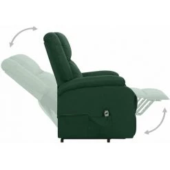 Fauteuil Inclinable Tissu Vert Foncé VidaXL -Pas Cher Fauteuil Magasin 54082156 5