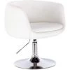 WOLTU Tabouret De Bar Avec Accoudoir. Fauteuil De Bar En Cuir Artificiel.Chaise De Loisir Rotatif.hauteur Réglable.Blanc