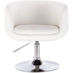 WOLTU Tabouret De Bar Avec Accoudoir. Fauteuil De Bar En Cuir Artificiel.Chaise De Loisir Rotatif.hauteur Réglable.Blanc -Pas Cher Fauteuil Magasin 54102554 4