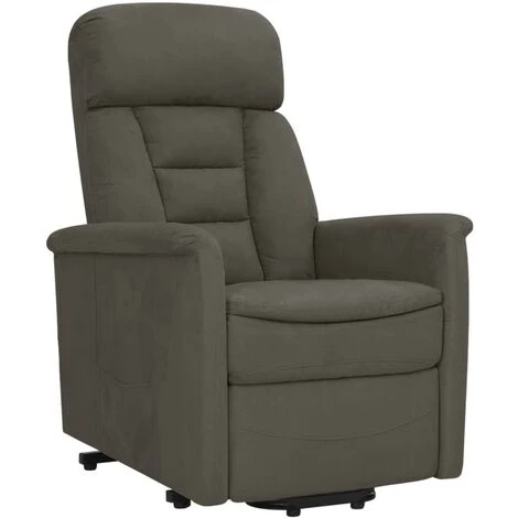 Fauteuil Inclinable Similicuir Daim Gris Foncé VidaXL 4 Fauteuil Inclinable Similicuir Daim Gris Foncé VidaXL – Image 2