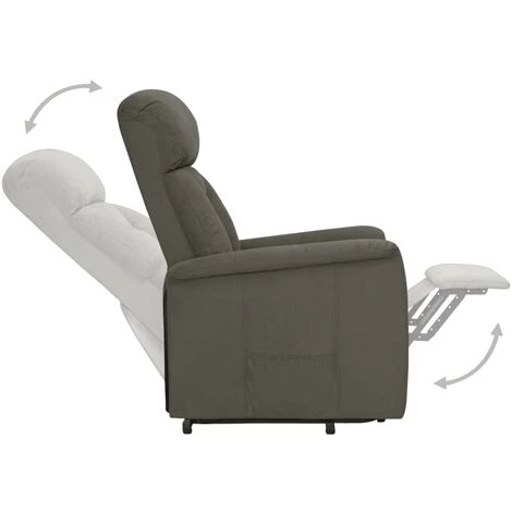 Fauteuil Inclinable Similicuir Daim Gris Foncé VidaXL 6 Fauteuil Inclinable Similicuir Daim Gris Foncé VidaXL – Image 4