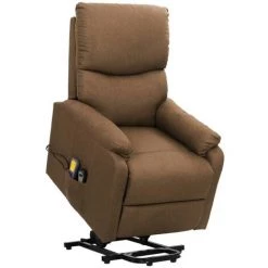 Fauteuil De Massage Inclinable Tissu Taupe VidaXL