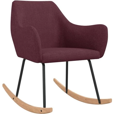 Chaise à Bascule Tissu Violet VidaXL 4 Chaise à Bascule Tissu Violet VidaXL – Image 2