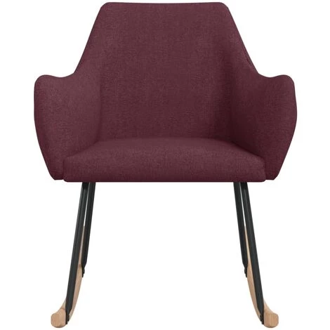 Chaise à Bascule Tissu Violet VidaXL 6 Chaise à Bascule Tissu Violet VidaXL – Image 4