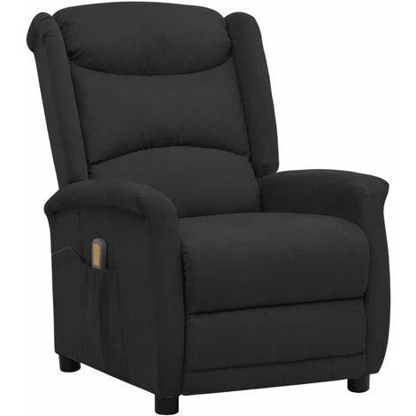 Fauteuil Inclinable De Massage Tissu Microfibre Noir VidaXL 3 Fauteuil Inclinable De Massage Tissu Microfibre Noir VidaXL