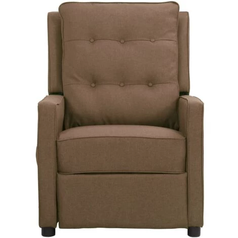 Fauteuil De Massage Inclinable Tissu Taupe VidaXL 4 Fauteuil De Massage Inclinable Tissu Taupe VidaXL – Image 2