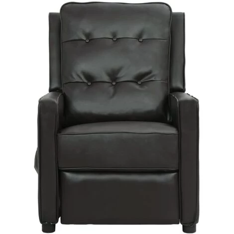Fauteuil De Massage Inclinable Similicuir Brillant Noir VidaXL 5 Fauteuil De Massage Inclinable Similicuir Brillant Noir VidaXL – Image 3