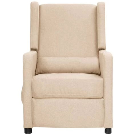 Fauteuil Inclinable Tissu Crème VidaXL 4 Fauteuil Inclinable Tissu Crème VidaXL – Image 2