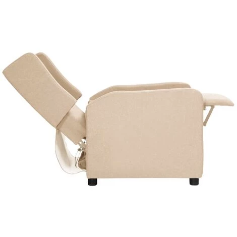 Fauteuil Inclinable Tissu Crème VidaXL 6 Fauteuil Inclinable Tissu Crème VidaXL – Image 4