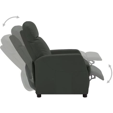 Hommoo Fauteuil Inclinable Anthracite Similicuir 6 Hommoo Fauteuil Inclinable Anthracite Similicuir – Image 4