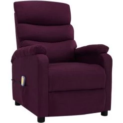 Hommoo Fauteuil Inclinable De Massage Violet Tissu -Pas Cher Fauteuil Magasin 54151071 2