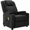Hommoo Fauteuil De Massage Inclinable Noir Similicuir -Pas Cher Fauteuil Magasin 54151903 1