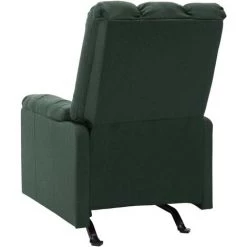 Hommoo Fauteuil De Massage Inclinable Vert Fonce Tissu -Pas Cher Fauteuil Magasin 54151967 4
