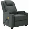 Hommoo Fauteuil De Massage Inclinable Anthracite Similicuir -Pas Cher Fauteuil Magasin 54152161 1