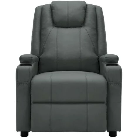 Hommoo Fauteuil De Massage Inclinable Anthracite Similicuir 5 Hommoo Fauteuil De Massage Inclinable Anthracite Similicuir – Image 3