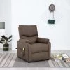 Hommoo Fauteuil Inclinable De Massage Marron Tissu 1 Hommoo Fauteuil Inclinable De Massage Marron Tissu -Pas Cher Fauteuil Magasin 54152333 1