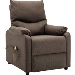 Hommoo Fauteuil Inclinable De Massage Marron Tissu 8 Hommoo Fauteuil Inclinable De Massage Marron Tissu -Pas Cher Fauteuil Magasin 54152333 2