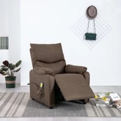 Hommoo Fauteuil Inclinable De Massage Marron Tissu 9 Hommoo Fauteuil Inclinable De Massage Marron Tissu -Pas Cher Fauteuil Magasin 54152333 3