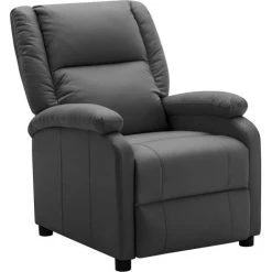 Hommoo Fauteuil Inclinable Anthracite Similicuir