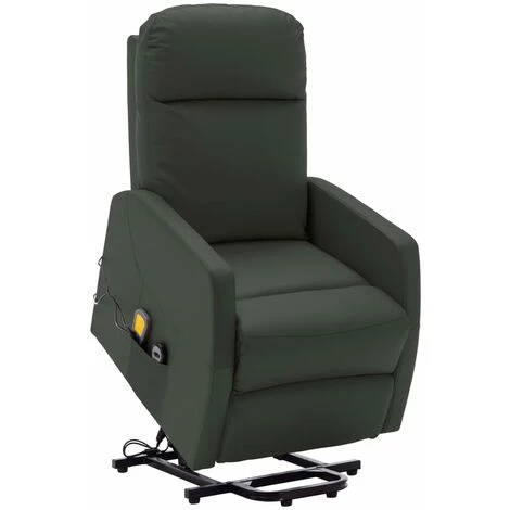 Hommoo Fauteuil Inclinable De Massage Anthracite Similicuir 3 Hommoo Fauteuil Inclinable De Massage Anthracite Similicuir