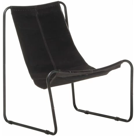 Hommoo Chaise De Relaxation Noir Cuir Veritable 3 Hommoo Chaise De Relaxation Noir Cuir Veritable