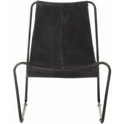 Hommoo Chaise De Relaxation Noir Cuir Veritable 8 Hommoo Chaise De Relaxation Noir Cuir Veritable -Pas Cher Fauteuil Magasin 54153421 2