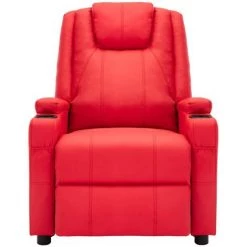 Hommoo Fauteuil De Massage Inclinable Rouge Similicuir 9 Hommoo Fauteuil De Massage Inclinable Rouge Similicuir -Pas Cher Fauteuil Magasin 54154429 3