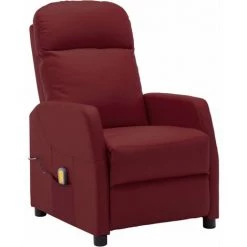 Hommoo Fauteuil De Massage Inclinable Rouge Bordeaux Similicuir