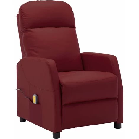 Hommoo Fauteuil De Massage Inclinable Rouge Bordeaux Similicuir 3 Hommoo Fauteuil De Massage Inclinable Rouge Bordeaux Similicuir