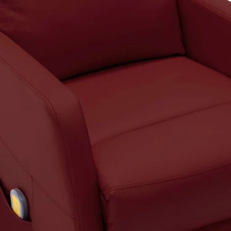 Hommoo Fauteuil De Massage Inclinable Rouge Bordeaux Similicuir 4 Hommoo Fauteuil De Massage Inclinable Rouge Bordeaux Similicuir – Image 2