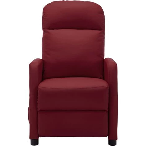 Hommoo Fauteuil De Massage Inclinable Rouge Bordeaux Similicuir 6 Hommoo Fauteuil De Massage Inclinable Rouge Bordeaux Similicuir – Image 4
