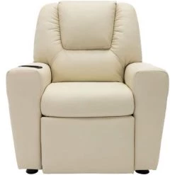 Hommoo Fauteuil Inclinable Pour Enfants Similicuir Blanc Creme 9 Hommoo Fauteuil Inclinable Pour Enfants Similicuir Blanc Creme -Pas Cher Fauteuil Magasin 54167672 3