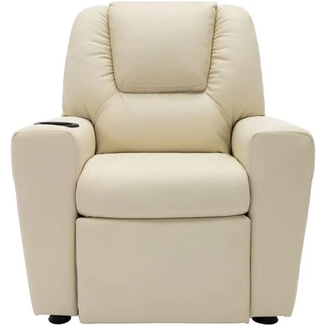 Hommoo Fauteuil Inclinable Pour Enfants Similicuir Blanc Creme 5 Hommoo Fauteuil Inclinable Pour Enfants Similicuir Blanc Creme – Image 3