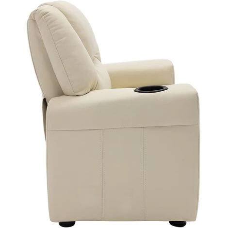 Hommoo Fauteuil Inclinable Pour Enfants Similicuir Blanc Creme 7 Hommoo Fauteuil Inclinable Pour Enfants Similicuir Blanc Creme – Image 5