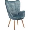 MEUBLES COSY Fauteuil-chaise Rembourr¨¦- En Tissu Bleu Avec Accoudoirs, Pieds En Bois De H¨ºtre Fonc¨¦ -Pas Cher Fauteuil Magasin 54191742 1