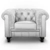 Paris Prix - Fauteuil Design "chesterfield" 110cm Argent 2 Paris Prix - Fauteuil Design "chesterfield" 110cm Argent -Pas Cher Fauteuil Magasin 54286723 1