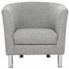 NETFURNITURE Chaise De Bras De Baignoire Ontaire 1 Tissu De Gris Clair Plombe - Gris -Pas Cher Fauteuil Magasin 54287446 1